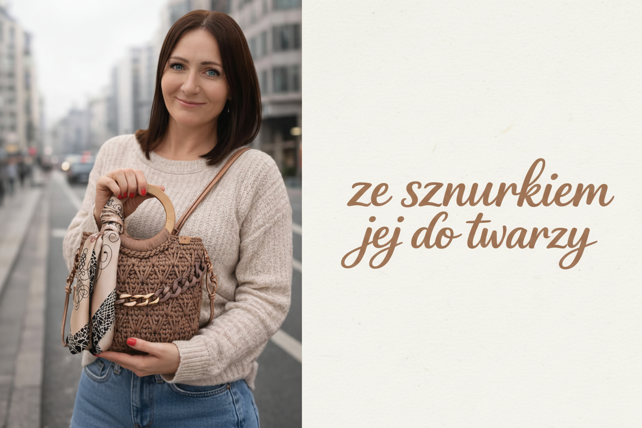 Banner Ze sznurkiem jej do twarzy