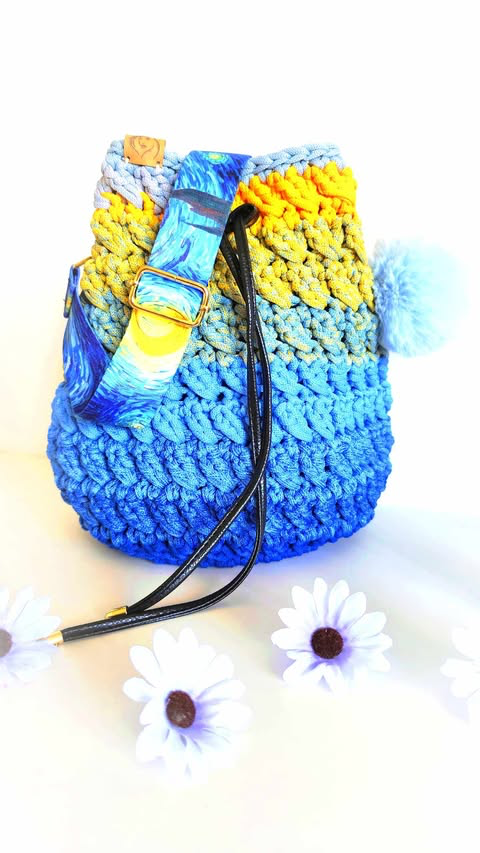 Shopperka ombre błękitne